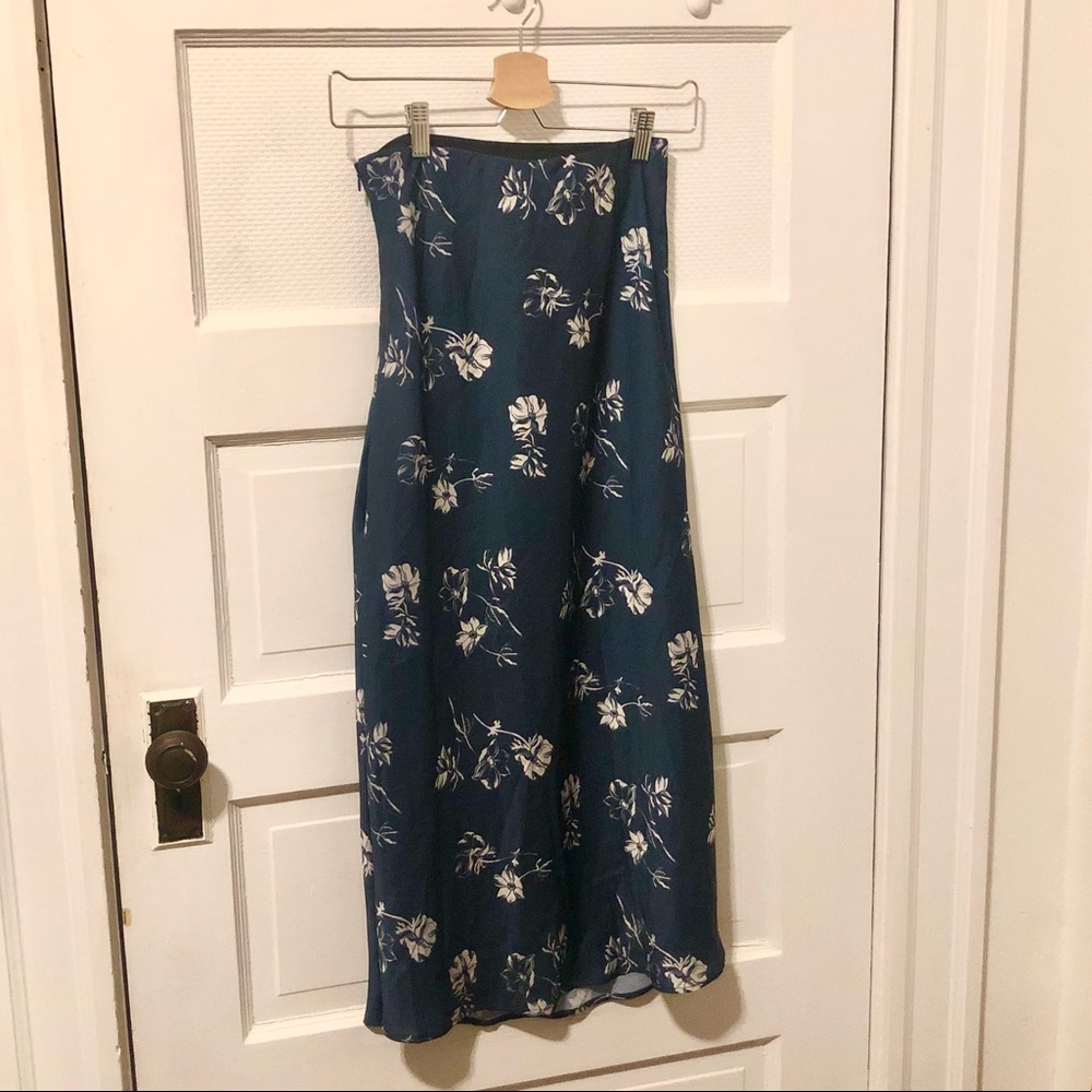 Teal Midi Slip Skirt